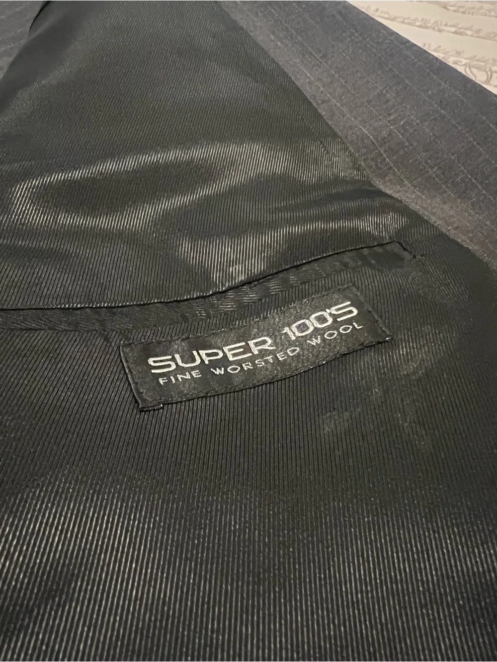 Men's Double-Breasted Pinstripe Suit Jacket in Charcoal